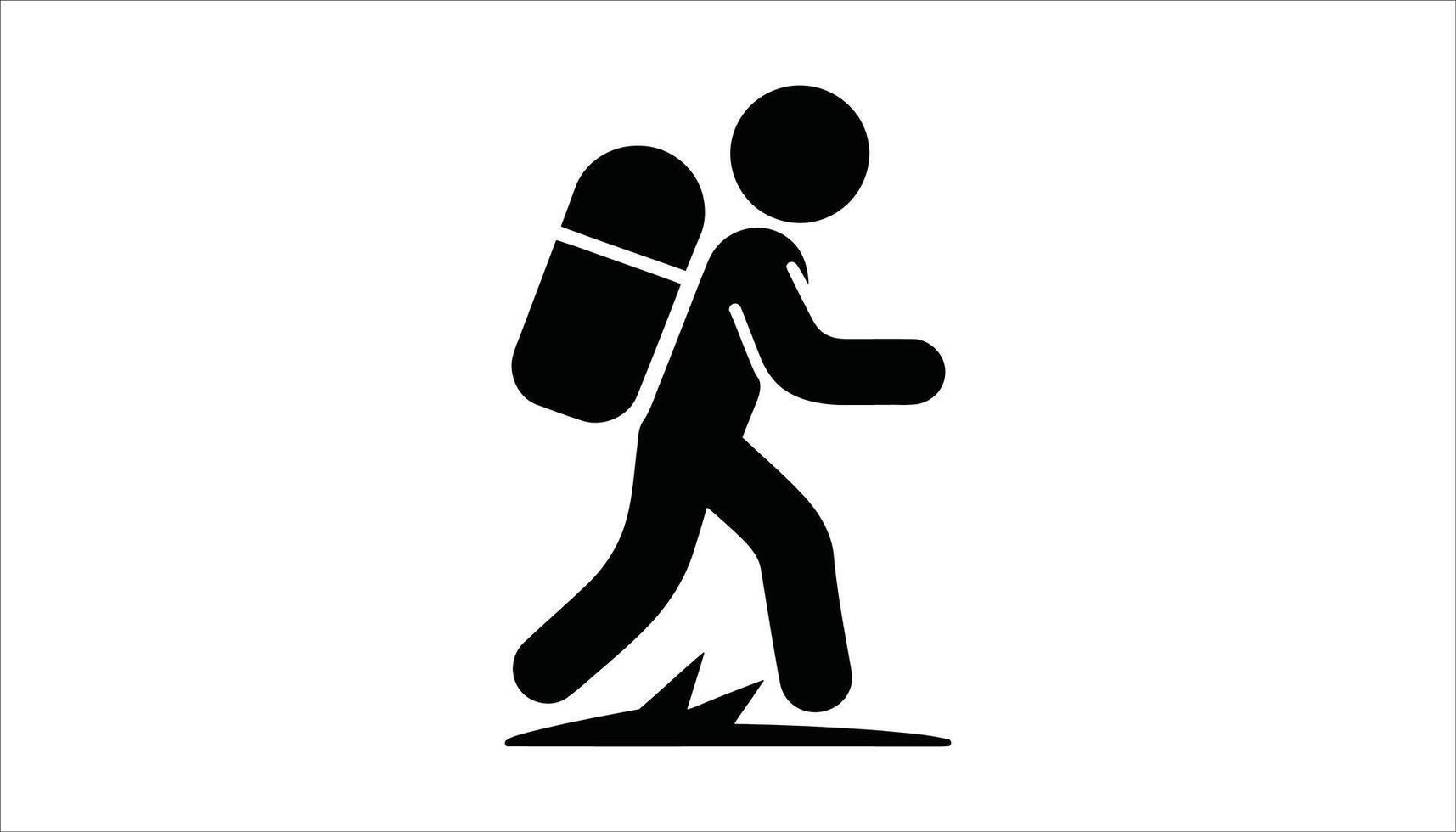 Hiking Silhouette Backpacker Walking Outdoors Icon for Travel, Nature, and Adventure Design vector