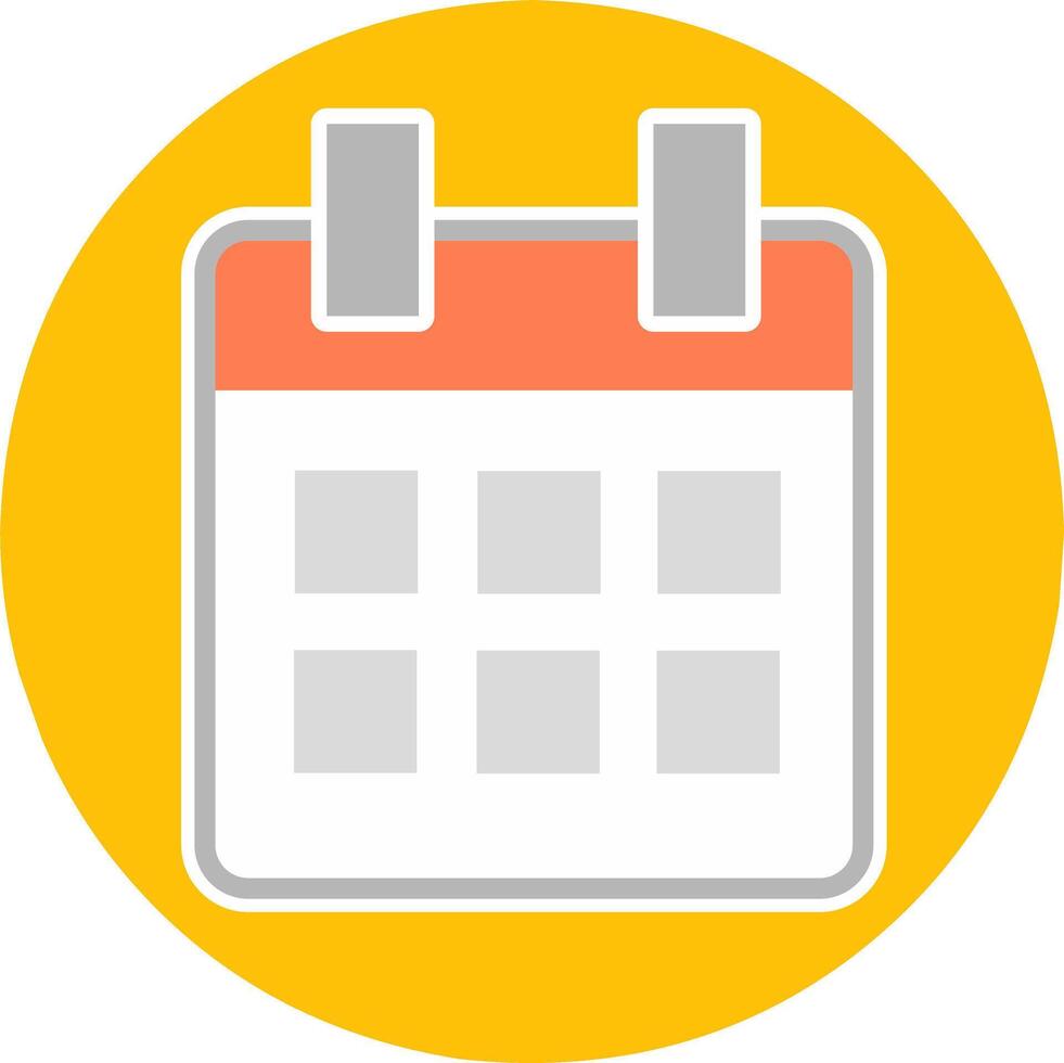 Calendar or appointment schedule flat soft color simple cartoon cute line icon for apps and websites vector