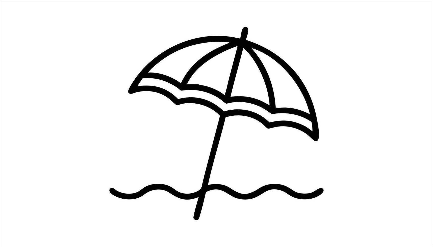 Summer Relaxation Symbol Beach Chair with Umbrella vector