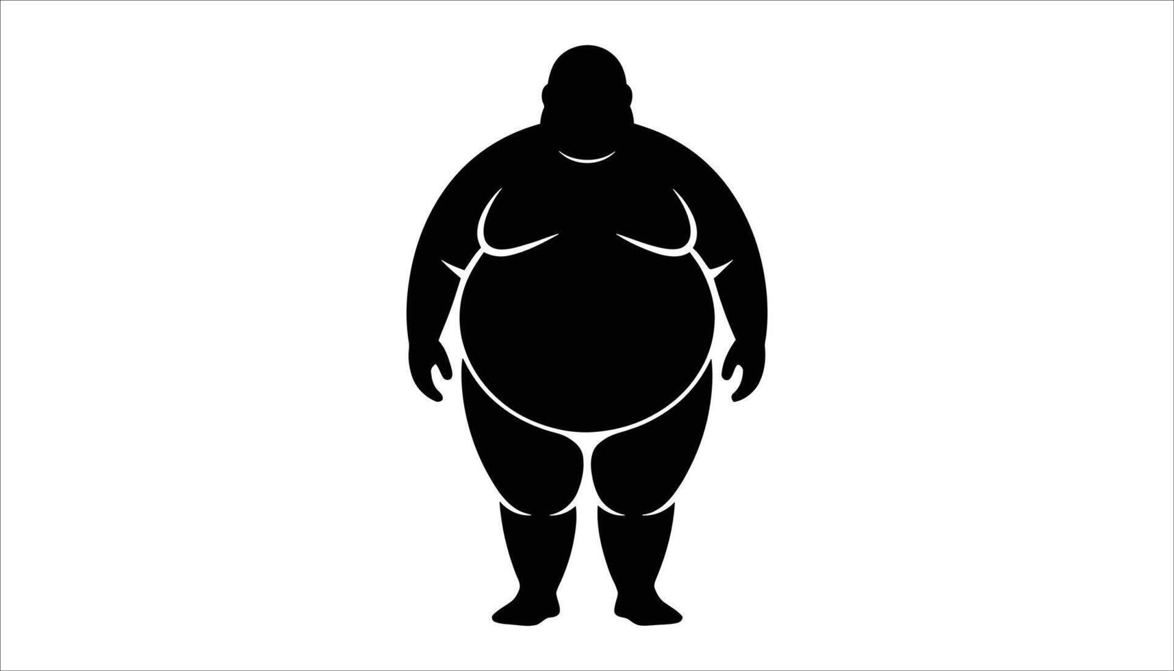 Bold Silhouette of Plus Size Person - Body Positivity Concept vector