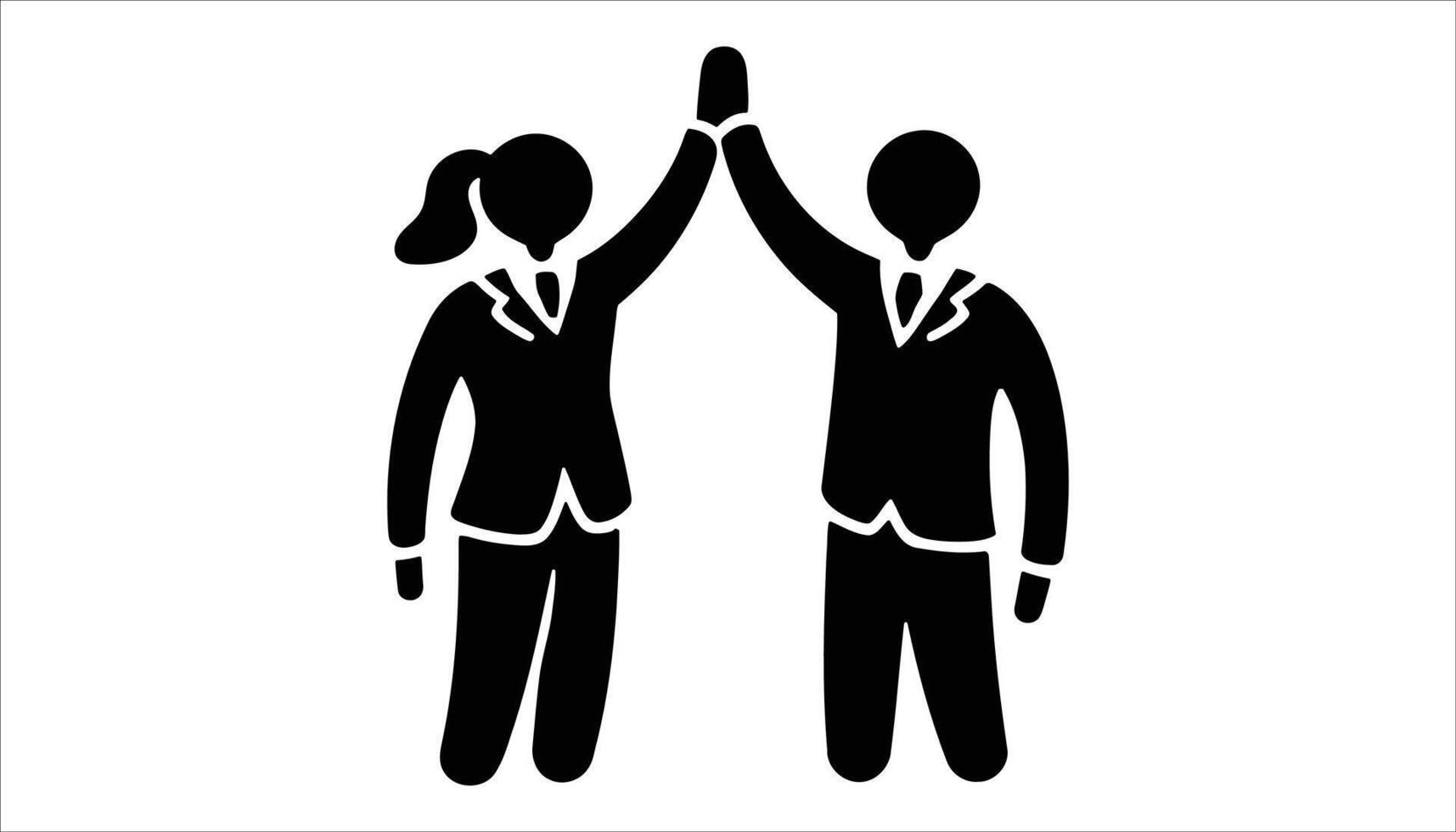 Business Team High Five Silhouette Illustration vector
