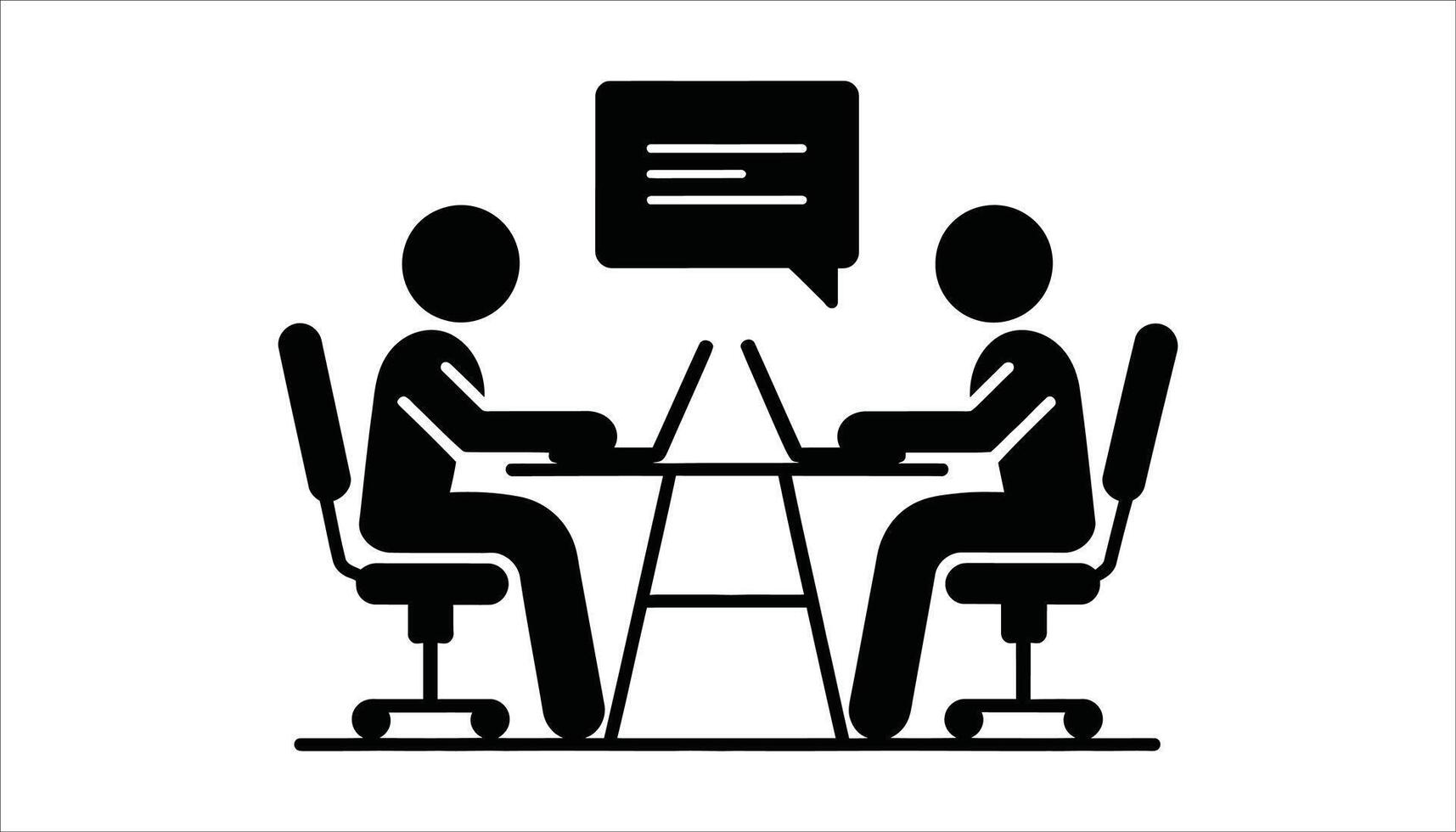 Business Communication Meeting Icon - People Discussing Online Collaboration vector