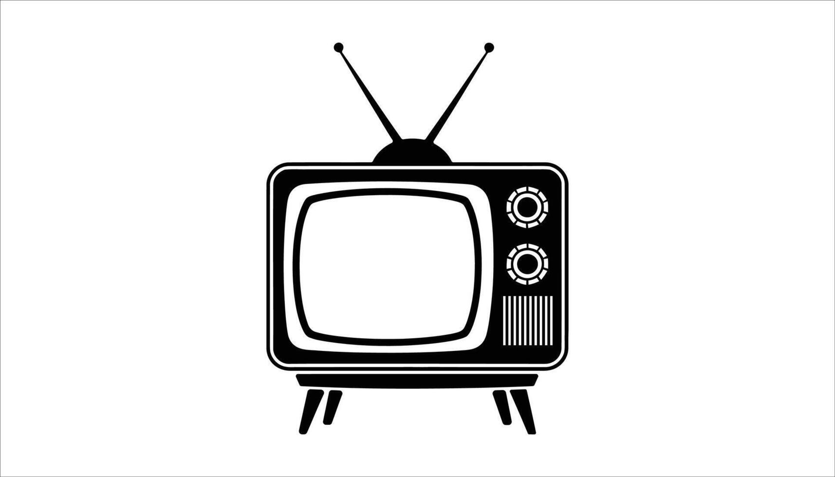 Retro Television Icon with Antennas, Vintage TV Design vector