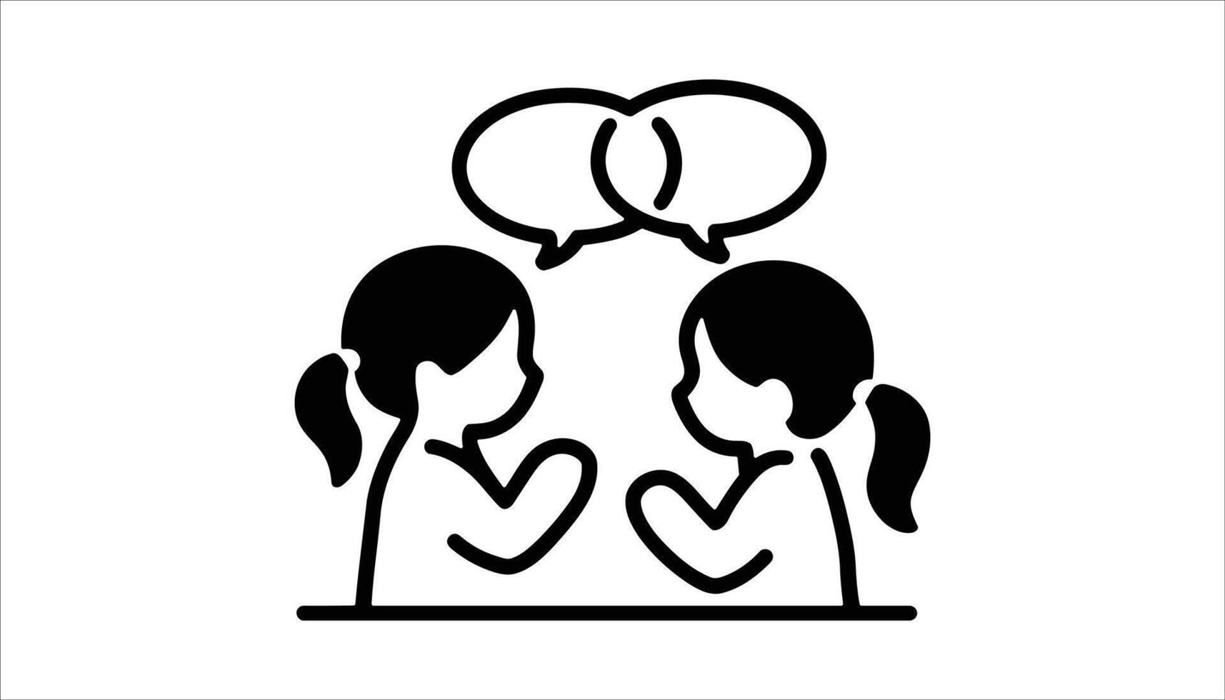 Girls Talking Icon Communication, Chat, Conversation Symbol vector