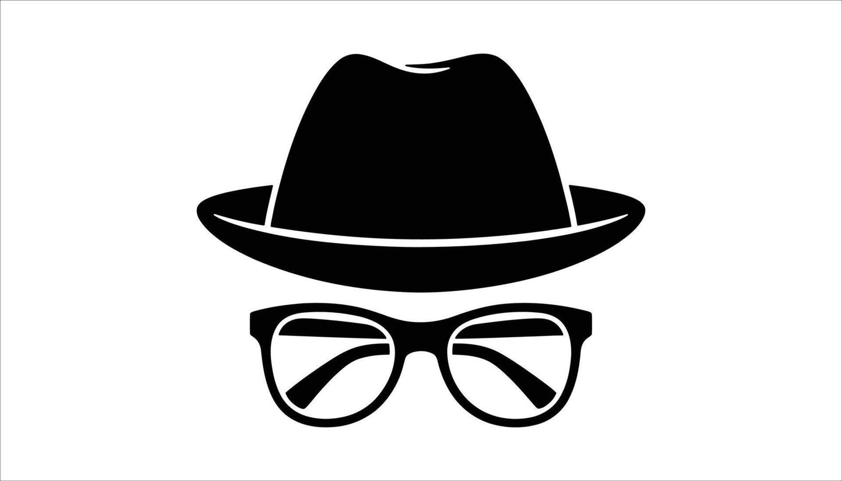 Minimalist Hat and Glasses Silhouette Design vector