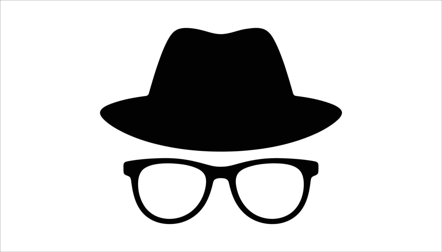 Modern Black Hat and Glasses Icon Illustration vector