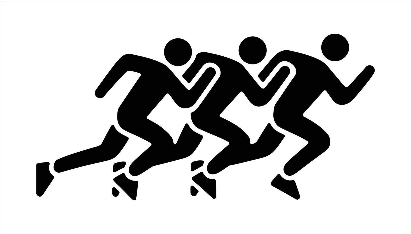 Running Silhouette Group of Runners Icon for Race, Sport, and Fitness Design vector