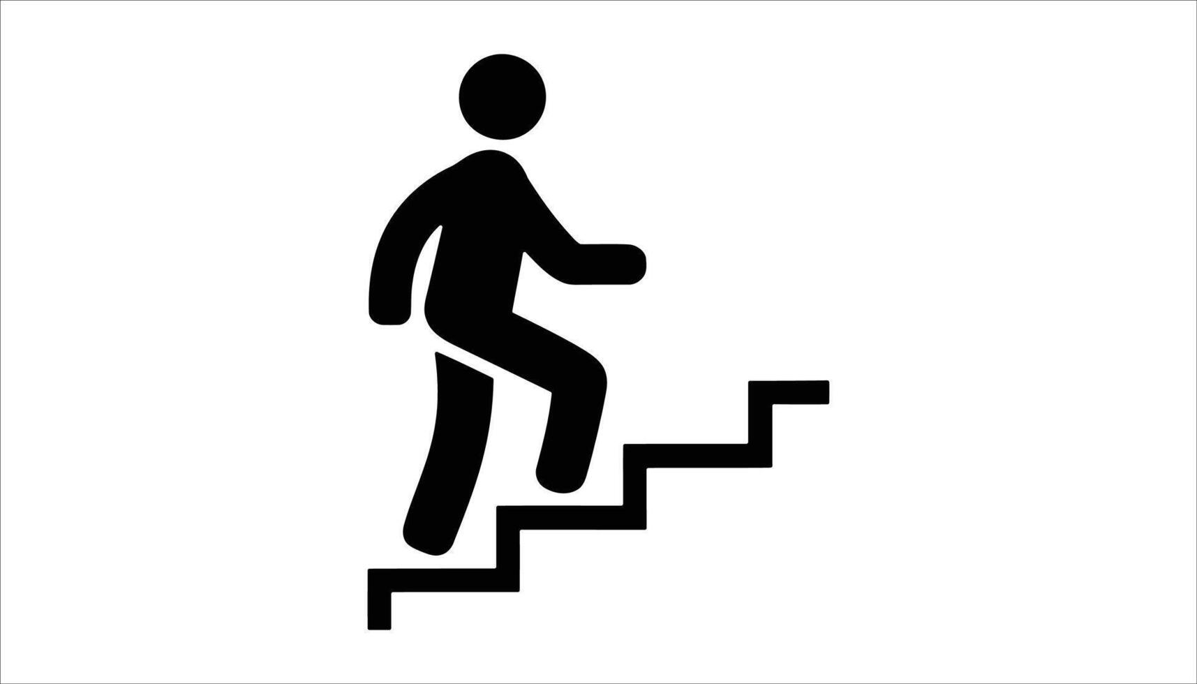 Person Climbing Stairs Icon Silhouette Symbolizing Progress and Fitness vector