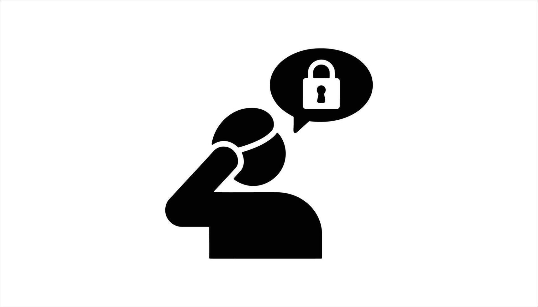 Confused Person with Lock Icon - Security Problem Illustration vector