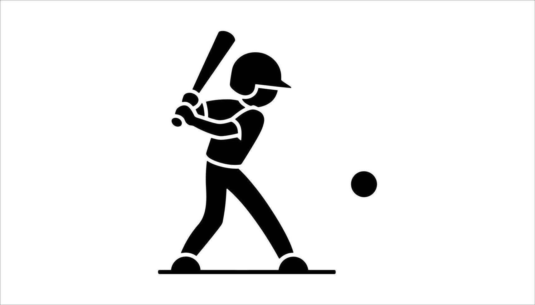 Baseball Player Hitting with Bat vector