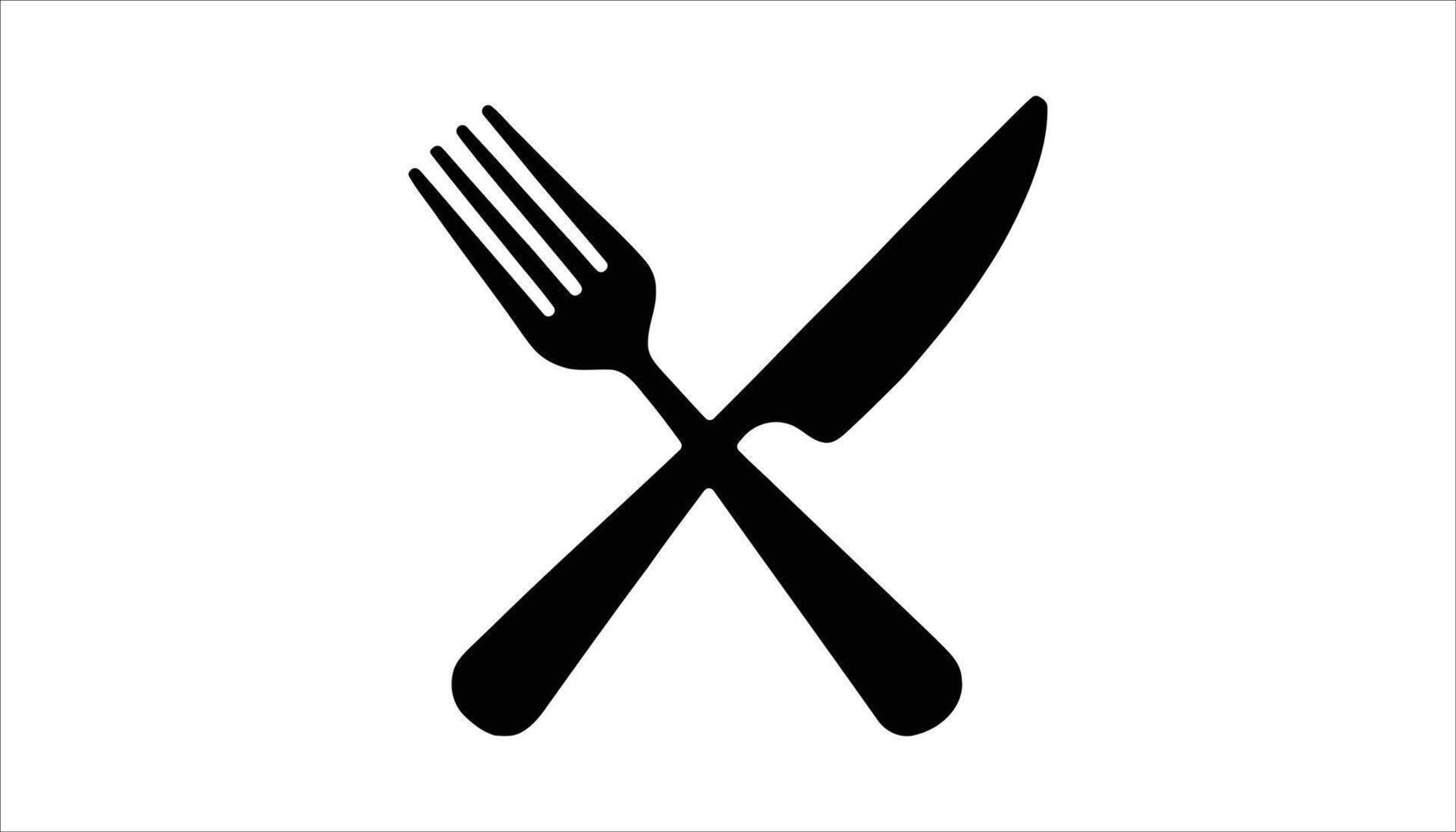 Knife and Fork Crossed Symbol for Restaurant Branding vector