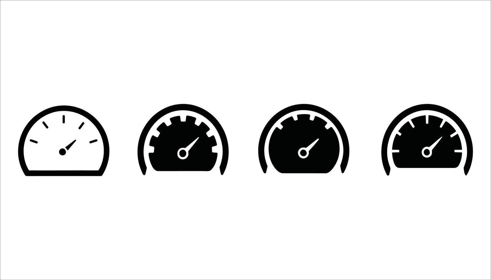 Set of Speedometer Gauges Icons for Monitoring and Measurement vector