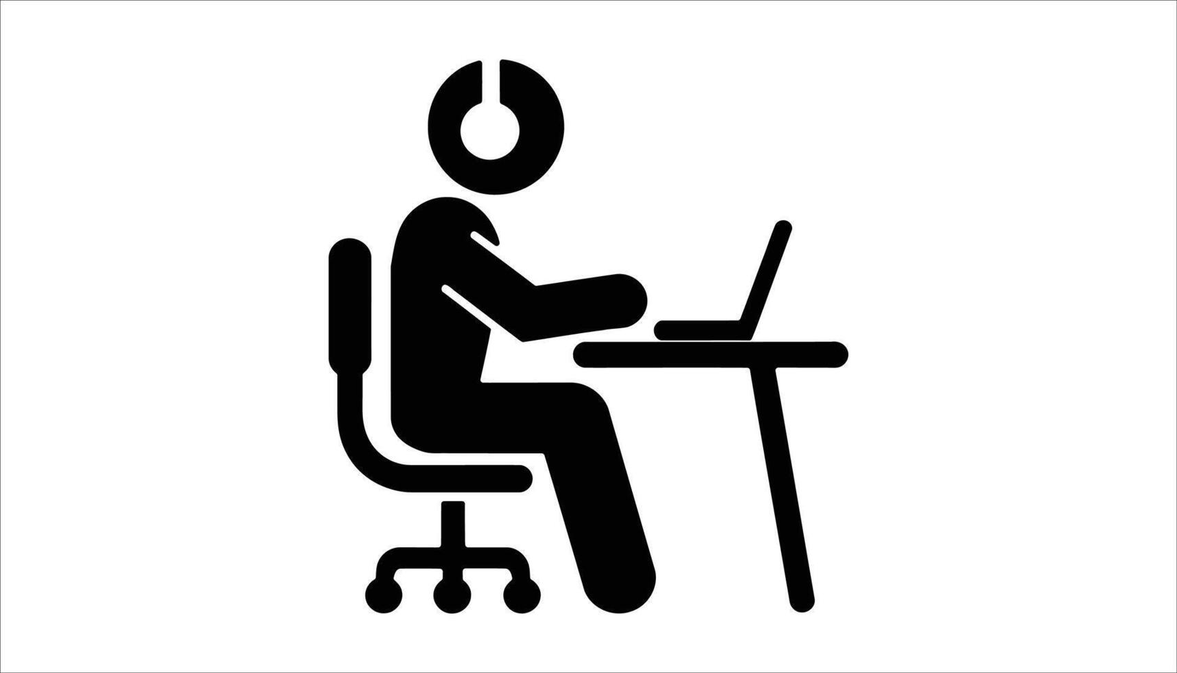 Person Working at Desk with Headphones - Remote Work Concept vector