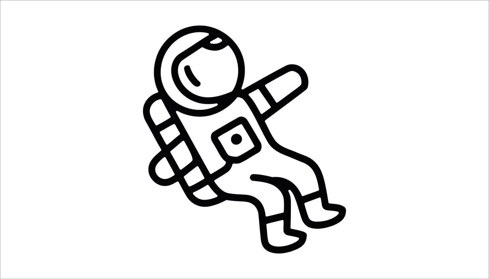 Astronaut Floating in Space Line Drawing Illustration vector