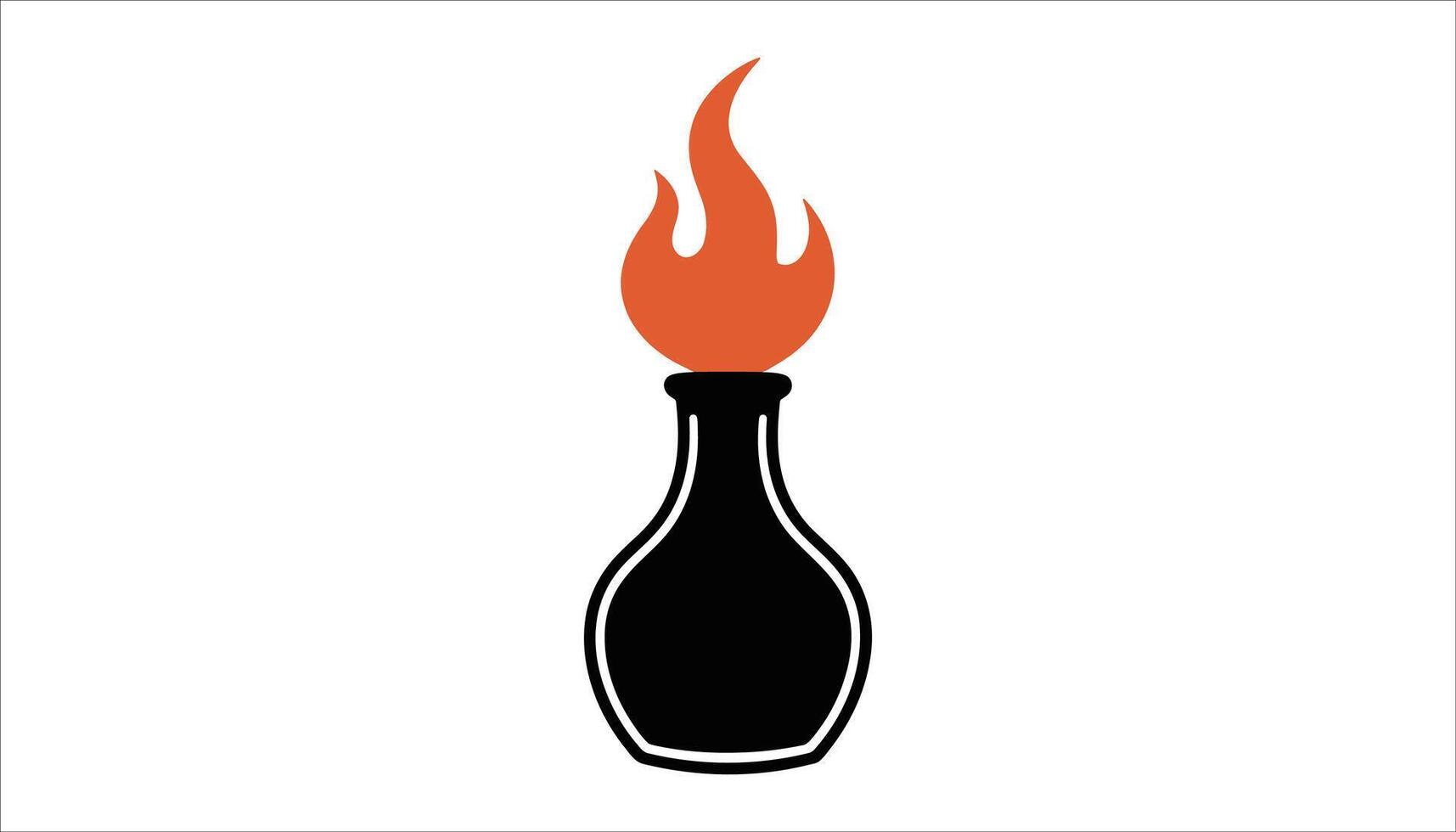 Hot Sauce Bottle with Flame Icon vector
