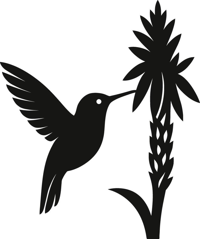 Elegant bird in mid flight, Flying hummingbird minimal art vector