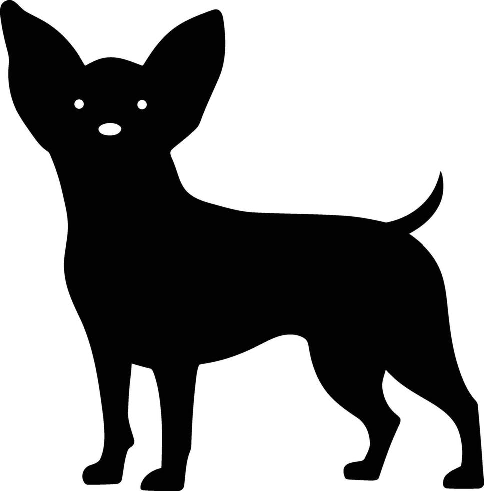 Simple Silhouette of a Chihuahua Dog, Chihuahua Dog Icon in Silhouette Style vector