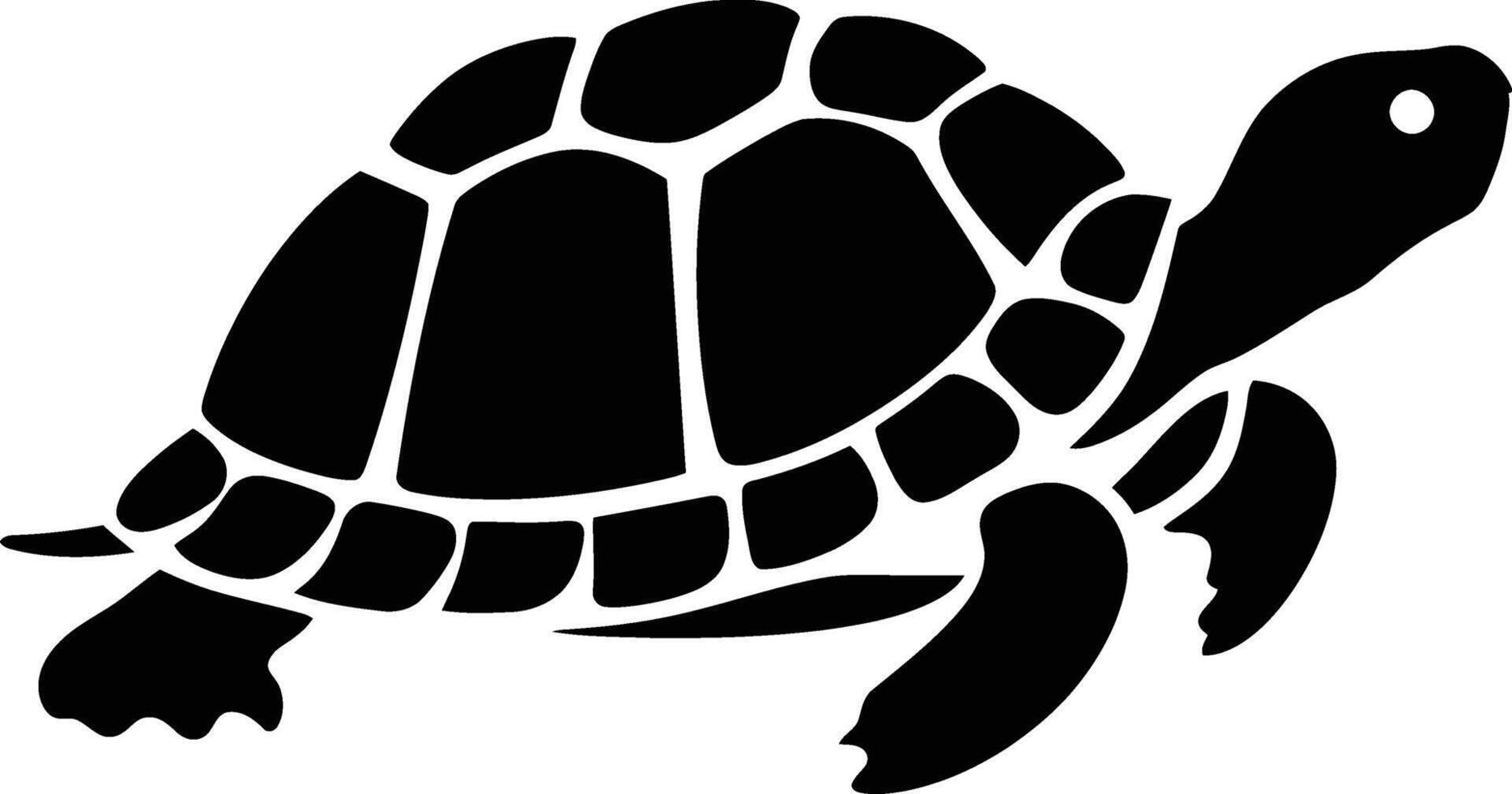 Simple Silhouette of a Turtle, Turtle Graphic in Flat Silhouette Style vector