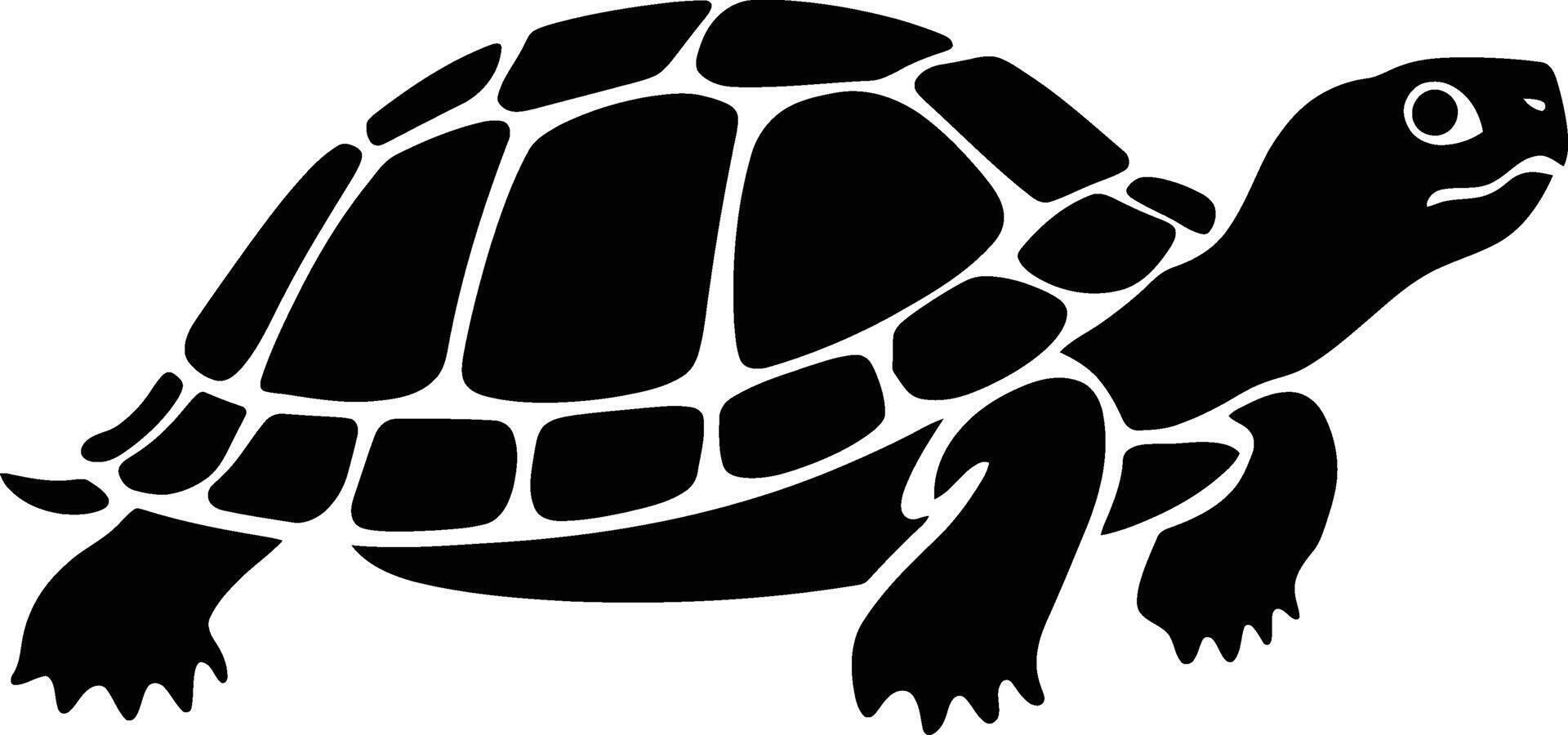 Simple Silhouette of a Turtle, Elegant Flat Turtle Icon Design vector