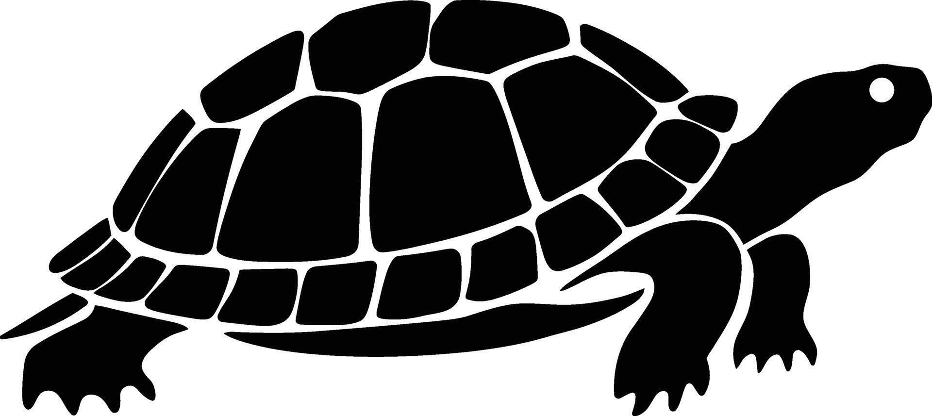 Simple Silhouette of a Turtle, Turtle Illustration in Monochrome Style vector
