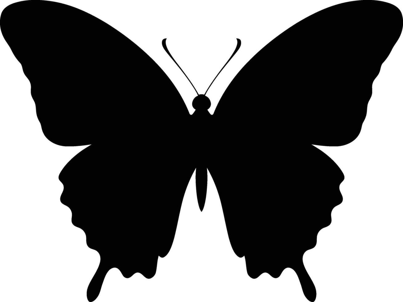 Elegant Black Silhouette of a Butterfly, Clean Butterfly in Black Silhouette vector