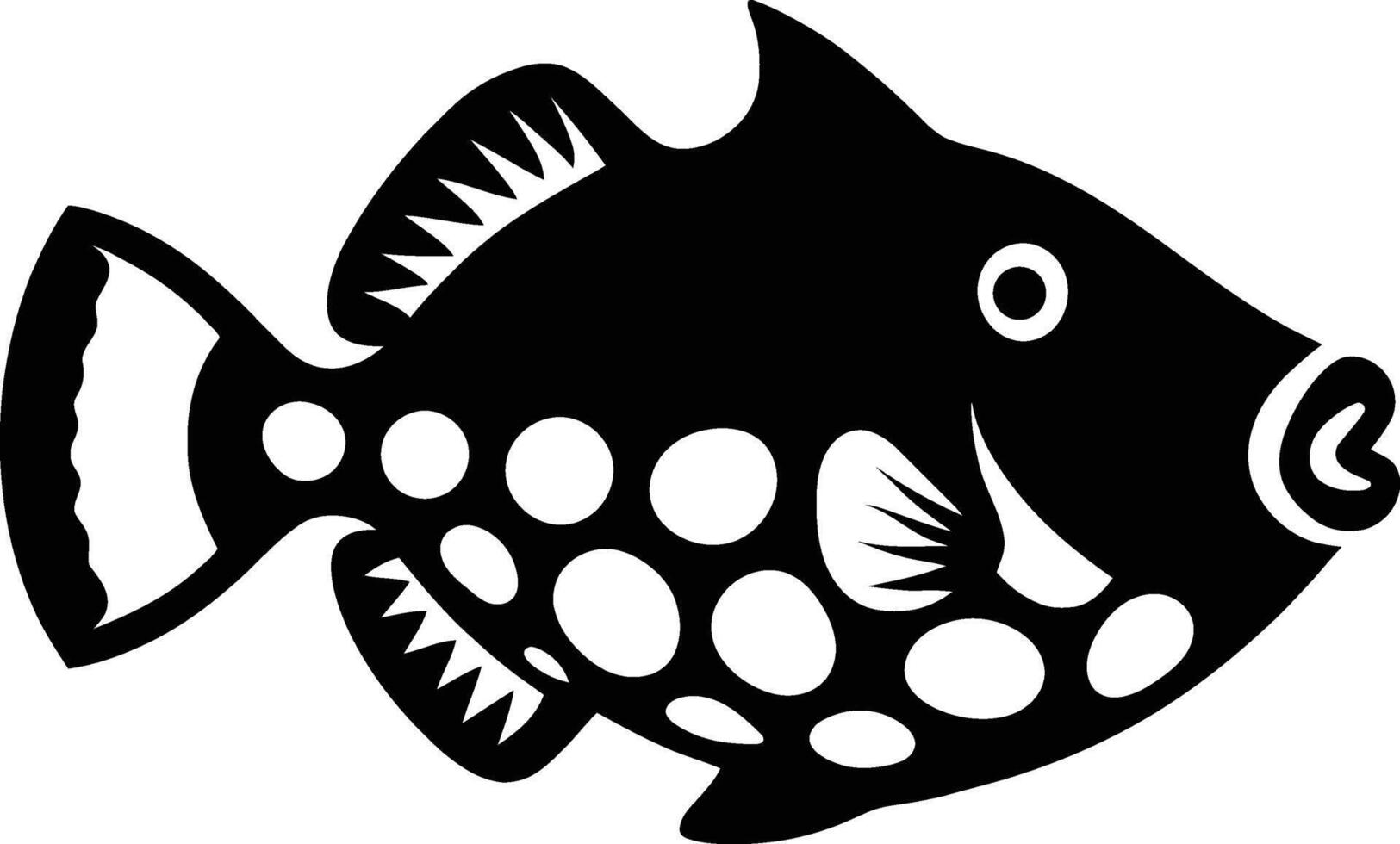 Simple black and white illustration of a pufferfish, Clean Pufferfish Design vector