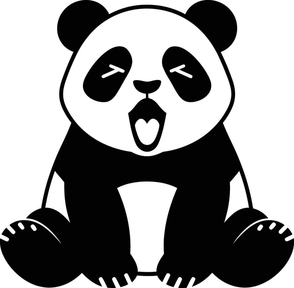 Child Friendly Panda Cartoon Drawing, Cute Panda Art for Kids Projects vector