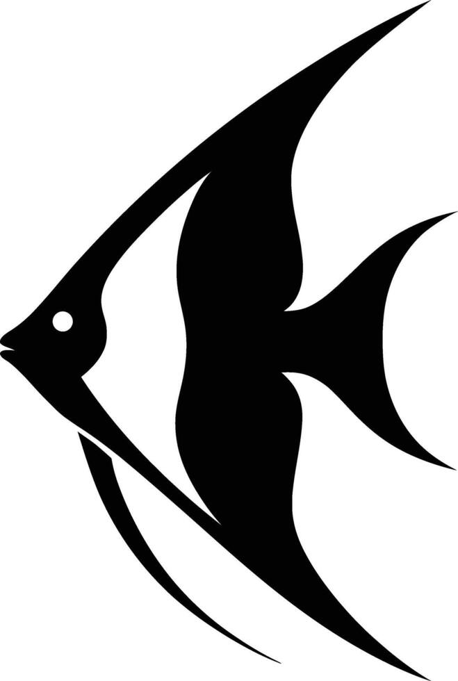 Stylish Black and White Silhouette of a Butterfly Fish, Butterfly Fish Artwork vector
