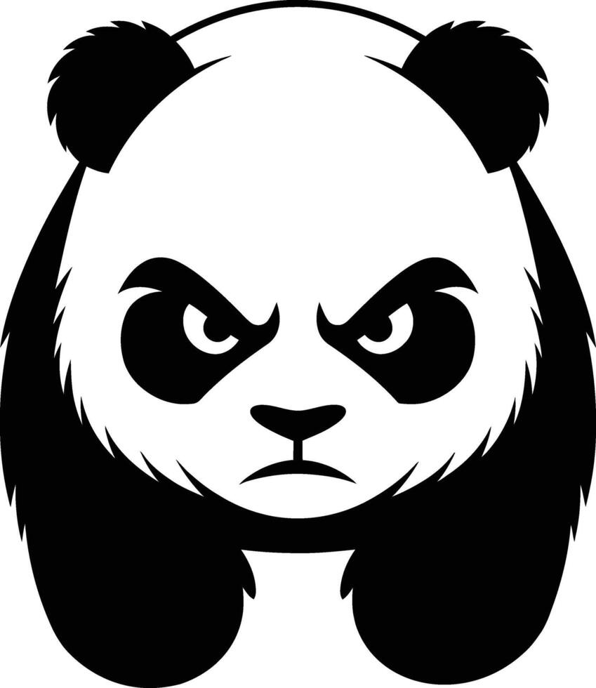 Angry Panda Mascot Illustration, Fierce Panda Cartoon Character vector