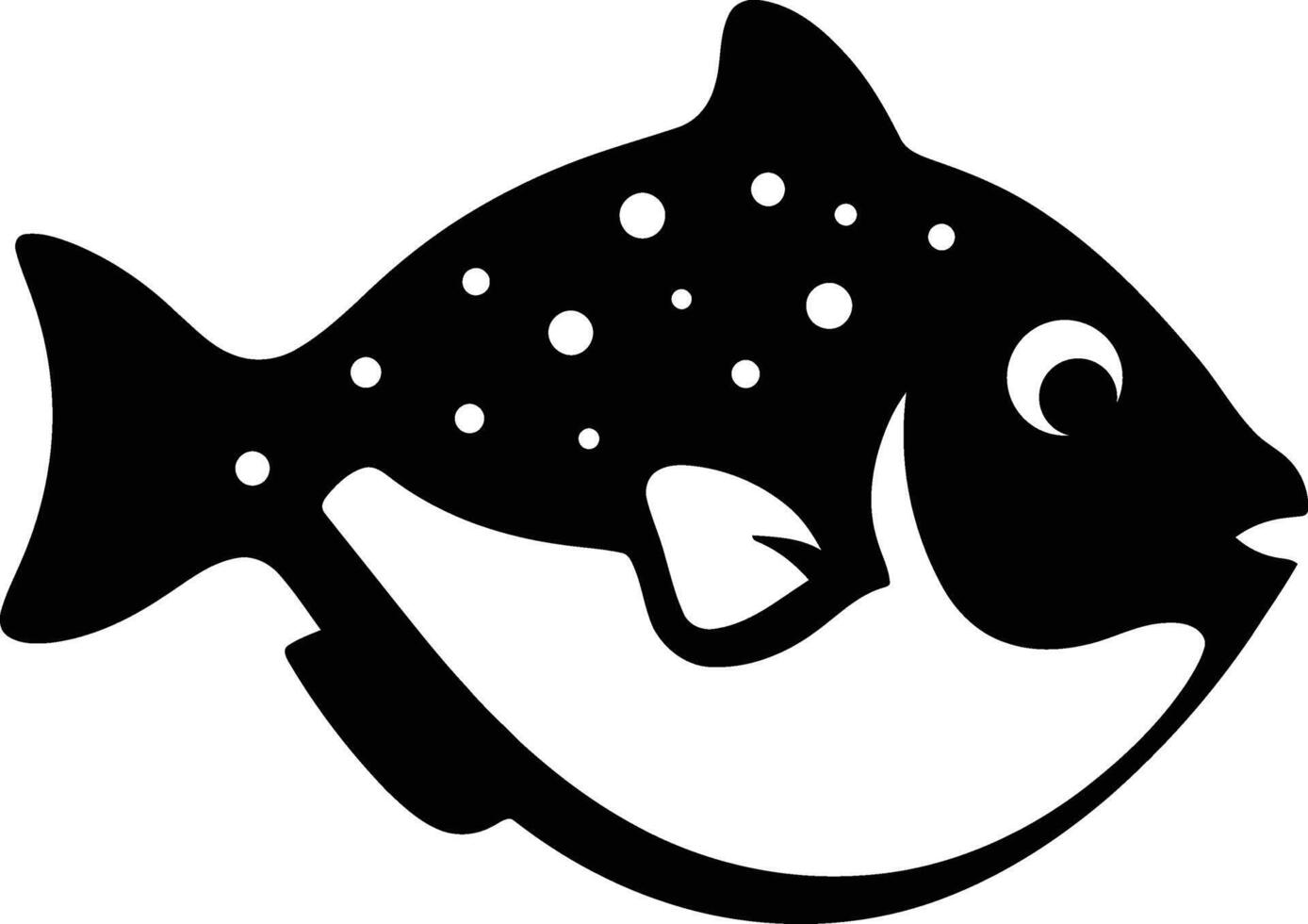 Cute Black and White Pufferfish Silhouette, Fun Pufferfish Art vector