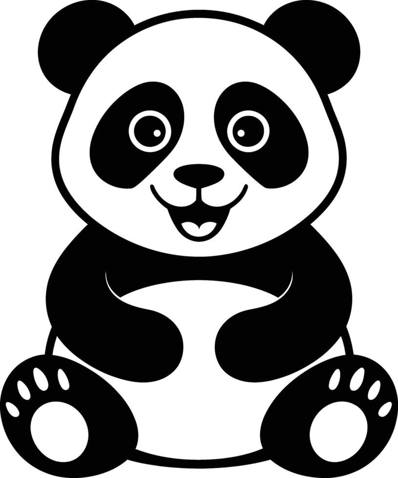 Sleeping Cartoon Panda Art, Sleepy Panda Drawing for Nursery vector