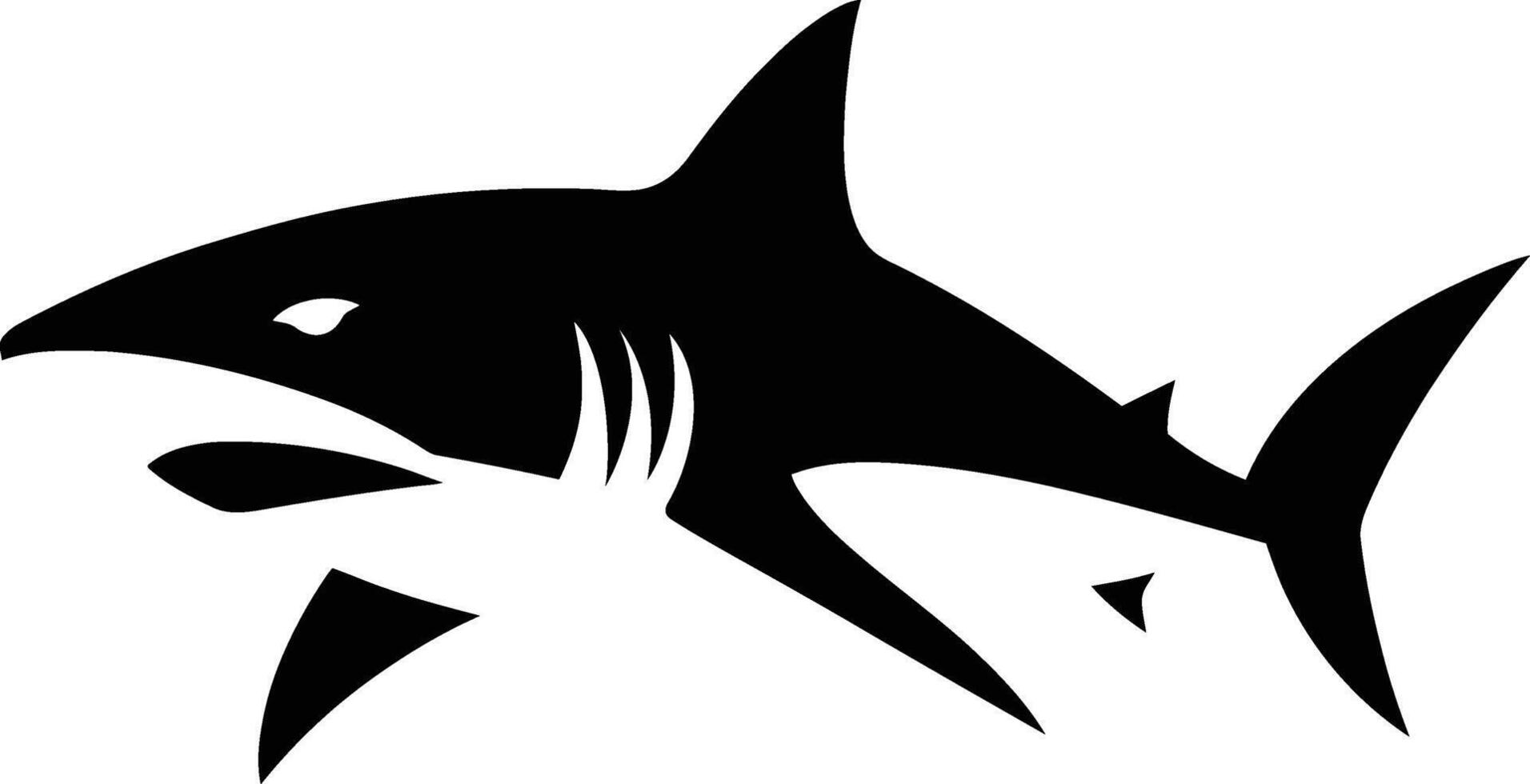 Powerful Shark Silhouette Design, Bold Shark Illustration vector