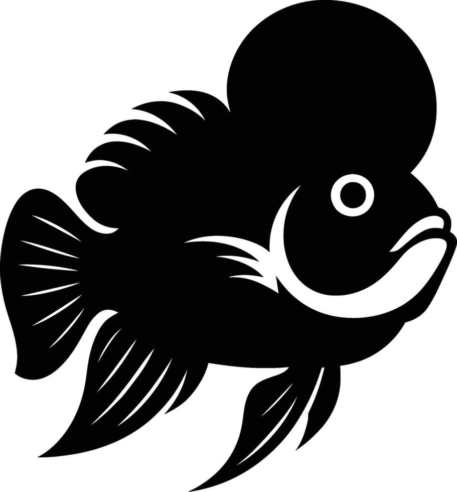 Illustration of a Detailed Black and White Fish, Detailed Fish Art Graphic vector