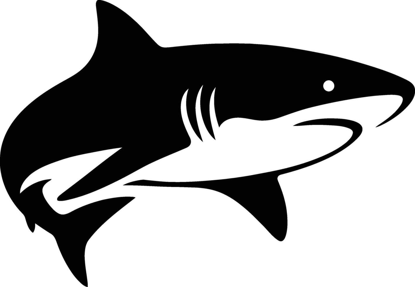 Bold Silhouette of a Shark, Strong Shark Illustration vector