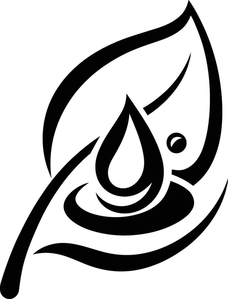 Green Leaf with Water Drop Design, Eco Friendly Nature Logo Concept vector