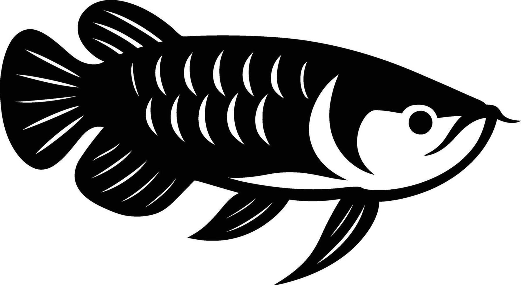 Illustration of a Black and White Pangasius Fish, Pangasius Fish Silhouette Art vector