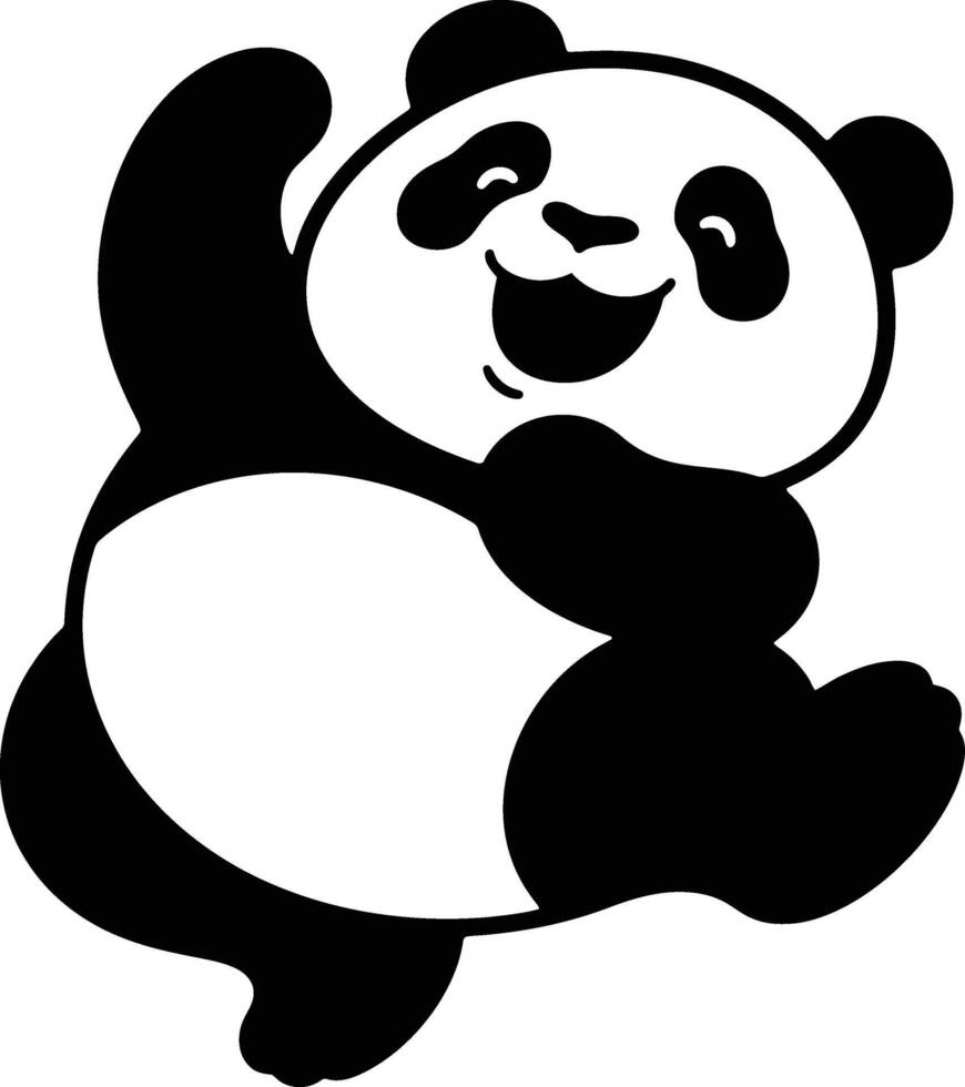 Happy Cartoon Panda Illustration, Joyful Panda Character Design vector