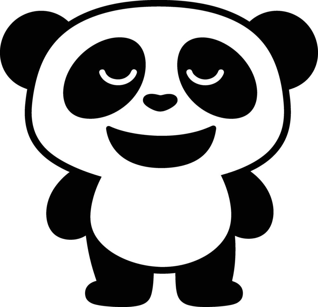 Smiling Panda Character Art, Happy Panda for Kids vector