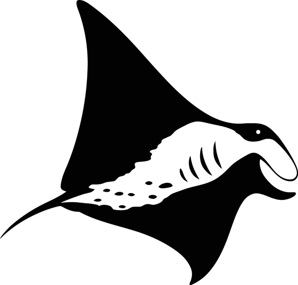 Silhouette of a Majestic Manta Ray, Graceful Manta Ray Illustration vector
