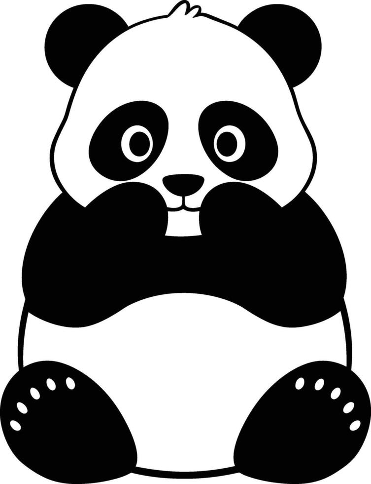 Adorable Panda Cub with Surprised Look, Cute Cartoon Panda with Big Eyes vector