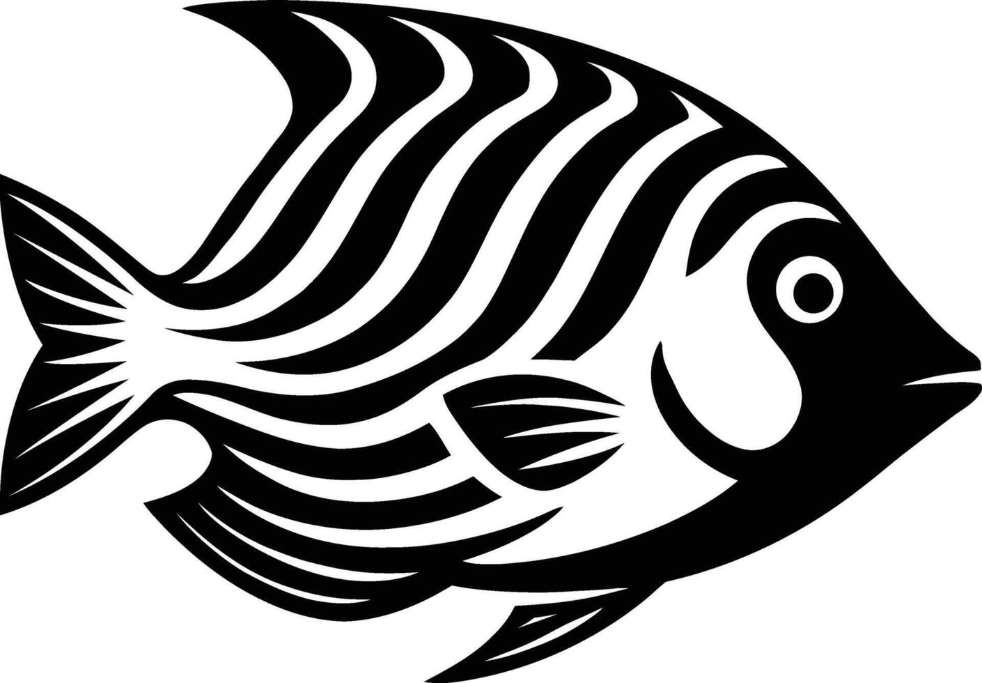 Illustration of a Stylized Striped Fish, Artistic Striped Fish Design vector