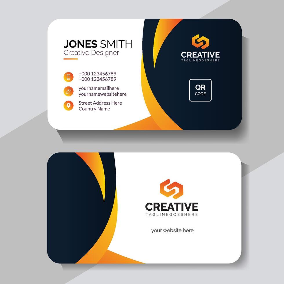 Business card design template, Clean professional business card template, visiting card, business card template. vector