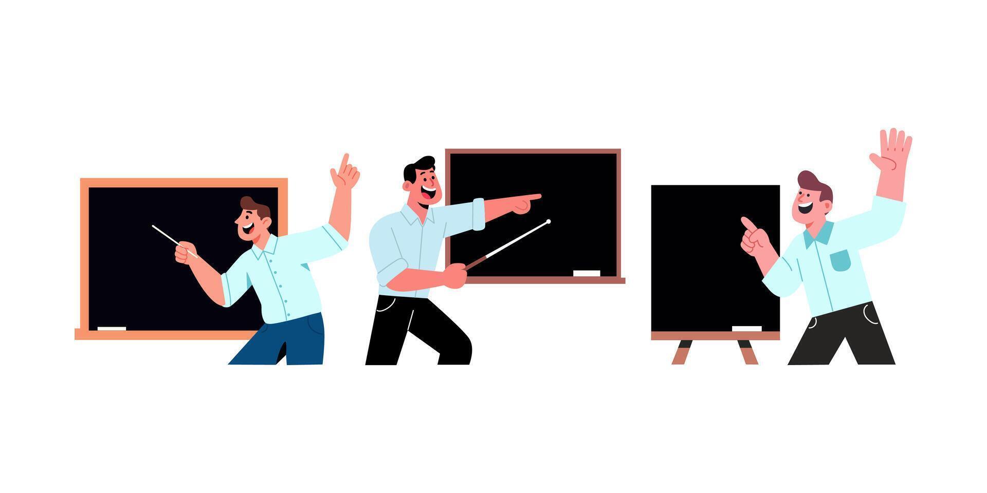 Teacher teaching students in class illustration vector
