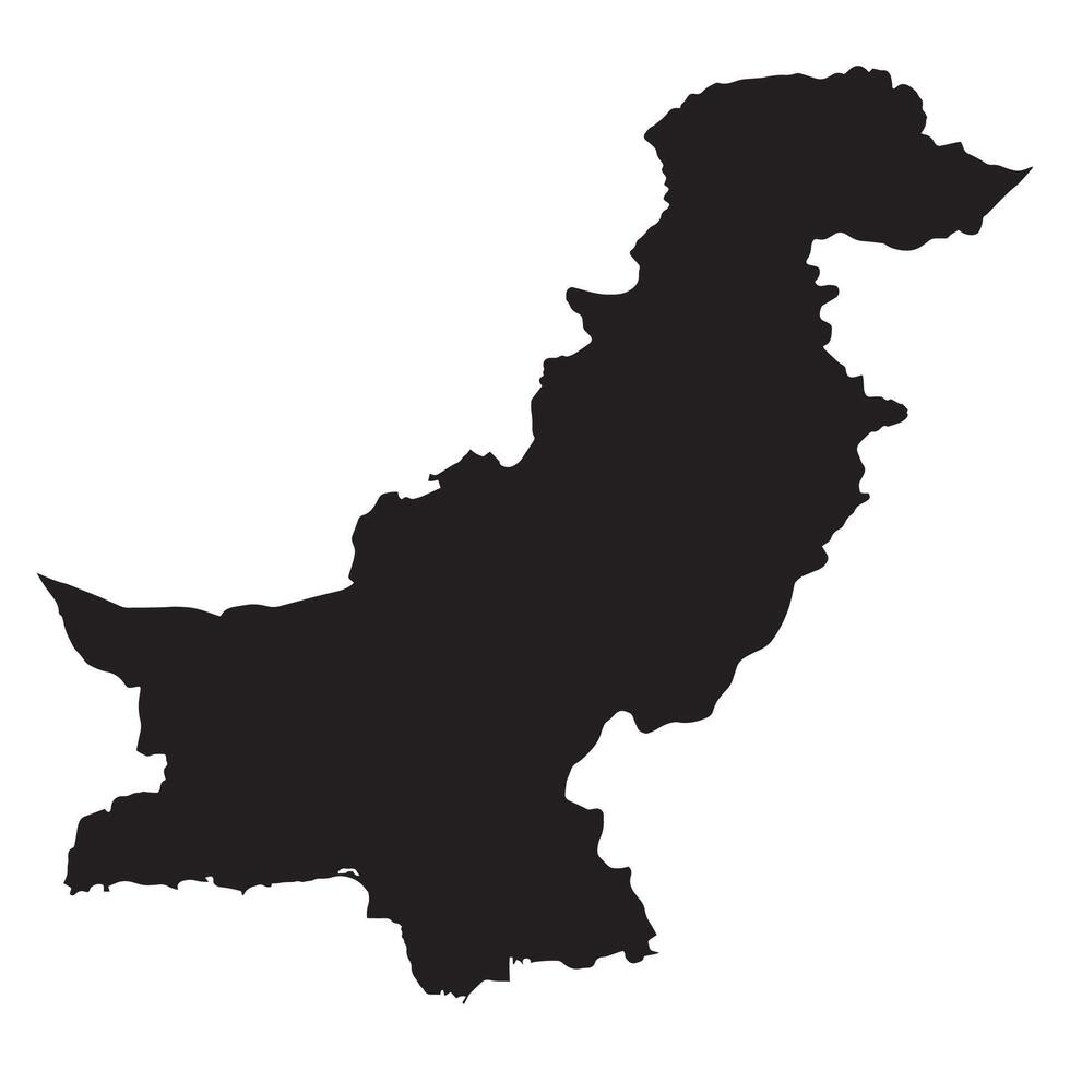 Pakistan map silhouette outline country geographic asia border shape nation region geography travel vector