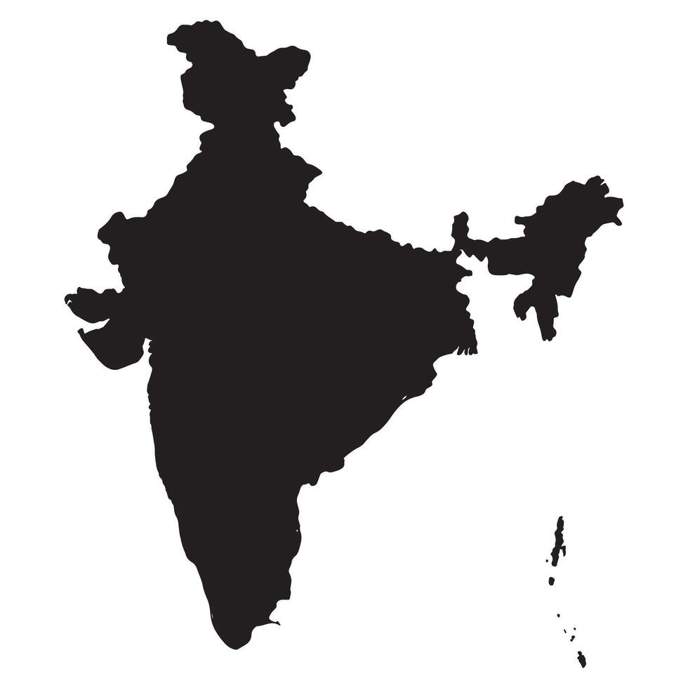 India map silhouette country outline asia subcontinent geographic nation travel design illustration vector