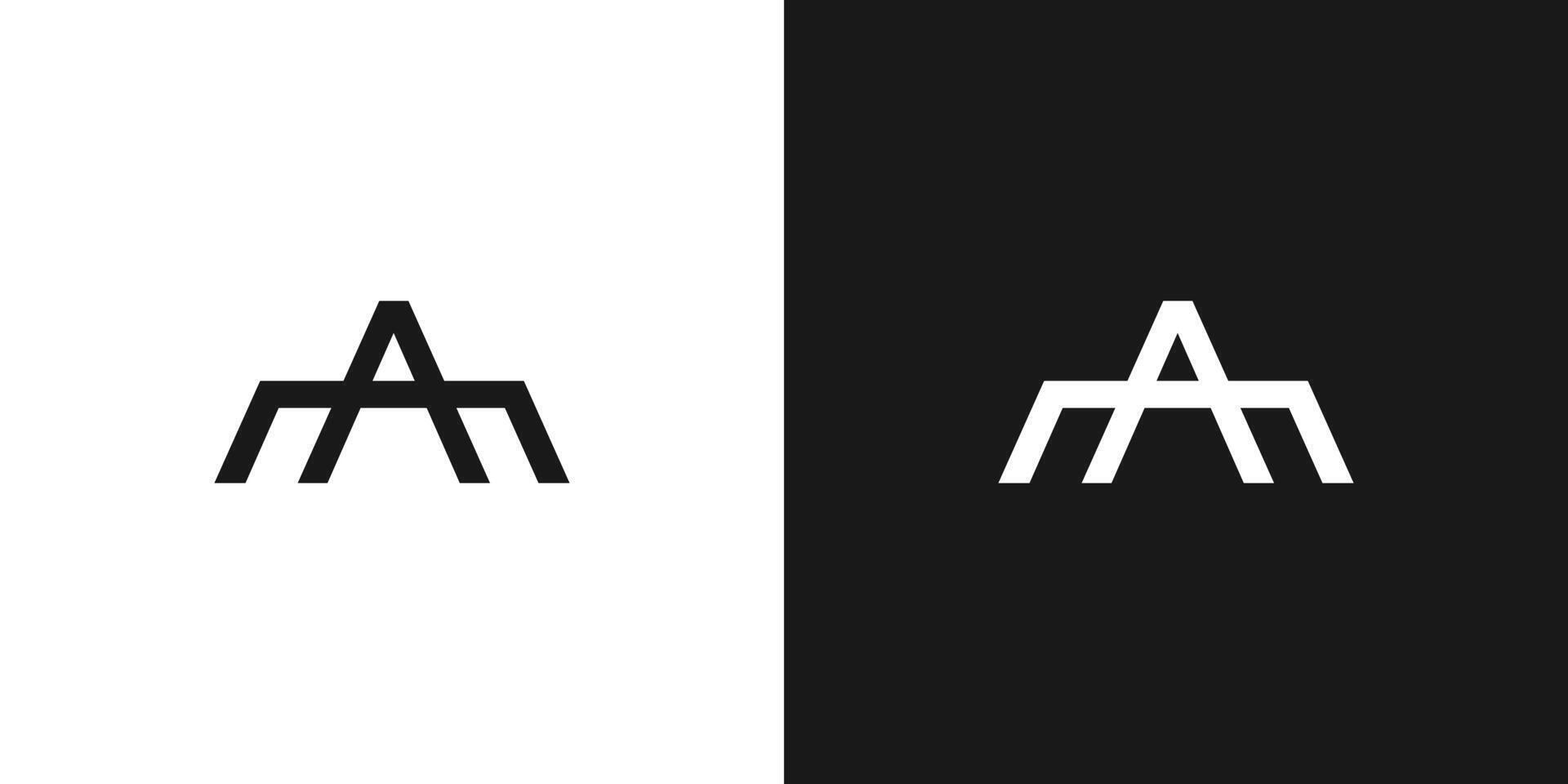 The AM logo design is unique and modern with black accents vector