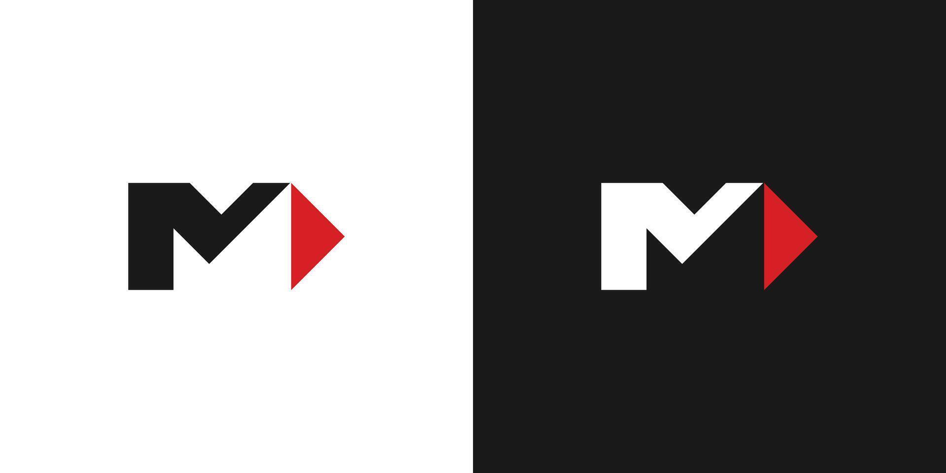 Modern and professional M play logo design vector