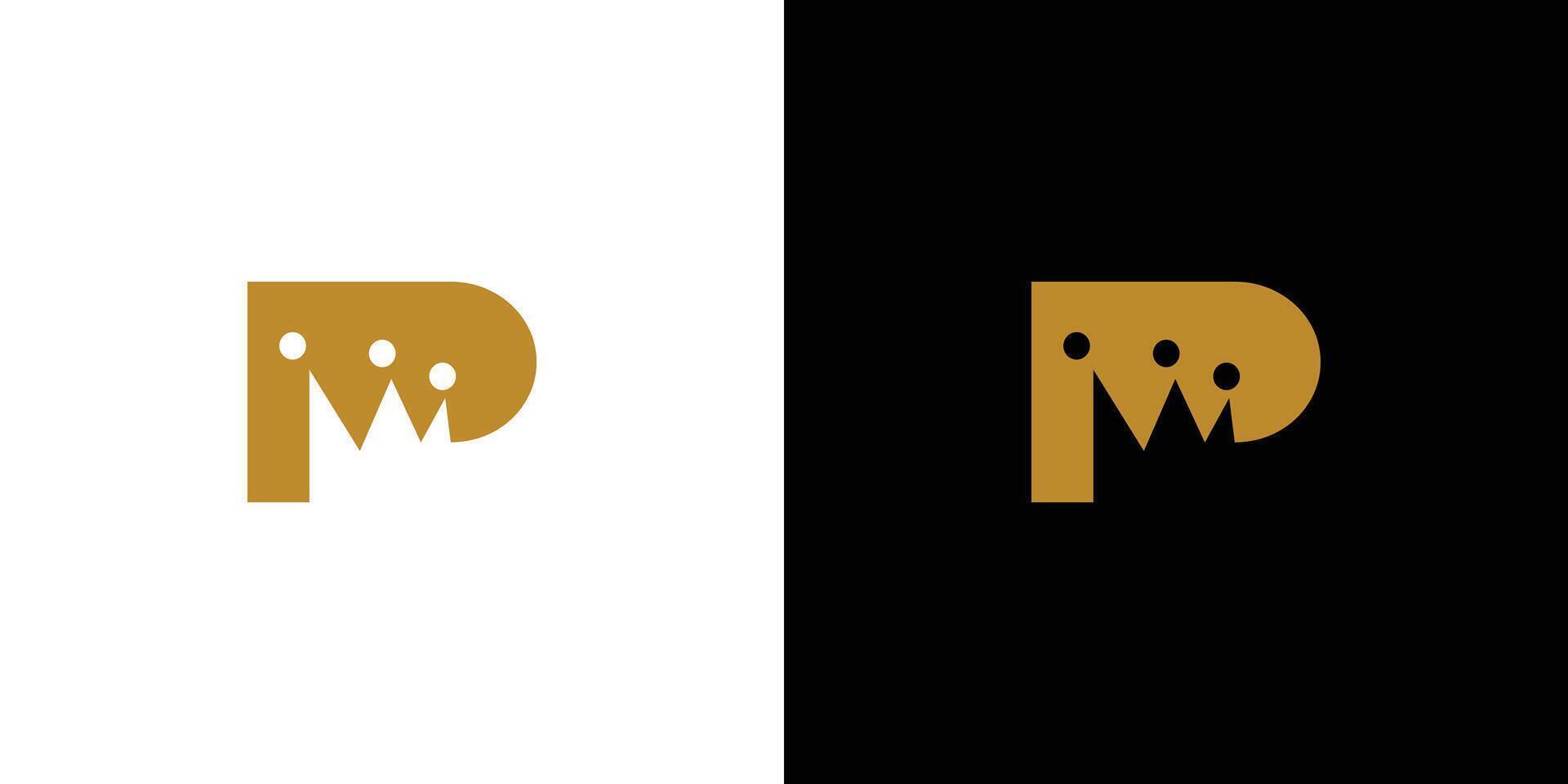 P King logo design is simple and modern vector