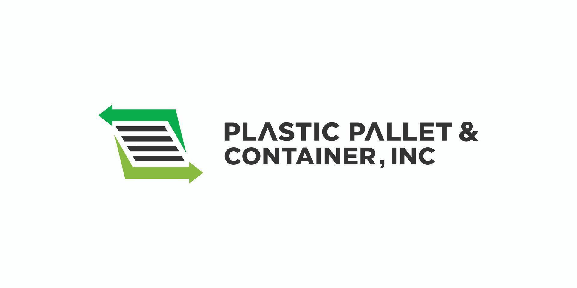 Modern and professional plastic Pallets and containers logo design vector