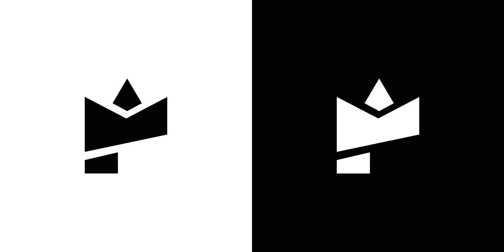 P King logo design is unique and abstract vector